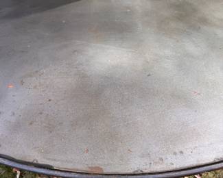 60" Round Zinc Top Table with Wrought Iron Base. Photo 2 of 3. 