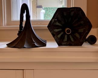 Pair of Cast Iron Trumpet Sconces. 