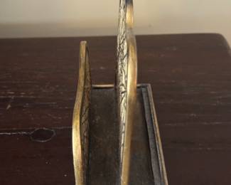 Tiffany Studios Bonze Pine Needle Letter Holder. Measures 6.5" W x 2.5" D x 6" H. Photo 3 of 4.