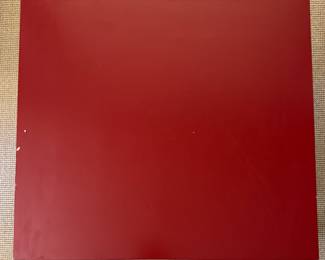 Pair of Red Lacquered Neiman Marcus Asian-Style Side Tables. Each Measures 22" x 22" x 20" H. Photo 5 of 5.