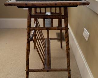 Victorian Burnt Bamboo Side Table With Magazine Rack. Measures 23" W x 17" D x 28" H. Photo 2 of 4.
