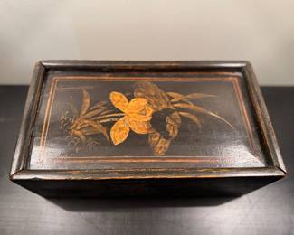 Chinese Lacquered Box. Measures 13" W x 7.5" D x 5" H. Photo 2 of 3.
