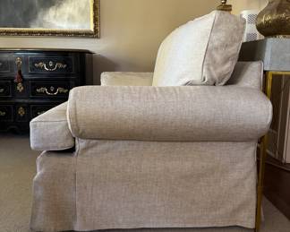 Calico Corners Twin-Size Sleeper Sofa. Measures 58" W x 38" D. Photo 2 of 3.