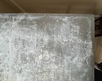 Faux Zinc-Top Table with Metal Cabriole Legs. Measures 32" W x 68" L x 31" H with 29" Clearance. Photo 3 of 3.