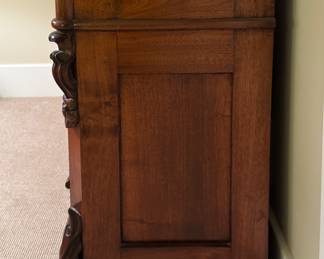 Antique Mahogany 5 Drawer (Bottom is Hidden) Serpentine Front Chest of Drawers with Marble Top. Measures 45" W x 23" D x 35" H. Photo 4 of 5.