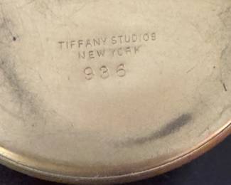 Tiffany Studios Bonze Pine Needle Paperweight. Measures 3.5" D. Photo 2 of 2.