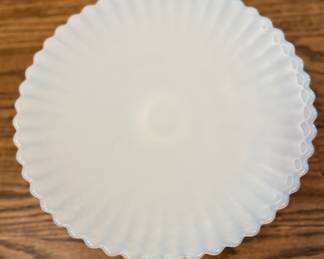 Signed Murano Yalos Casa Opalescent Glass Footed Cake Stand -- 2 Available. One Measures 12" D; One Measures 10" D. Photo 3 of 4.