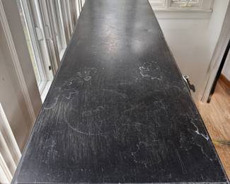 Wrought Iron Console Table with Metal Top. Measures 65" W  x 17" D x 38.5" H. Photo 2 of 5.