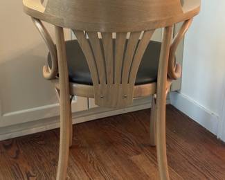 Set of 6 GAR Thonet Style Bentwood Arm Chairs with Vegan Leather Seats. Each Measures 24.25" W X 19.5" D 
with 18.75" Seat Height. Photo 3 of 4.
