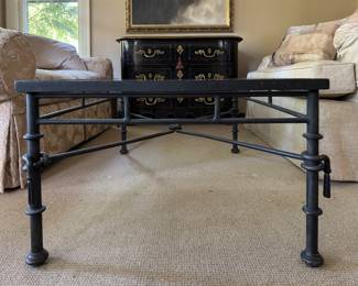 Baker Furniture Glass-Top Wrought Iron Coffee Table. Measures 28" x 40" x 18" H. Photo 1 of 4.