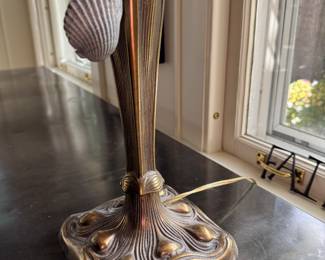 Art Nouveau Bronzed Metal Table Lamp. Measures 29" H. Photo 2 of 3.