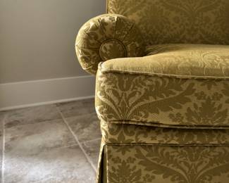 Calico Corners Damask Upholstered Club Chair -- Only One. Measures 38" W x 38" D. Photo 3 of 4.