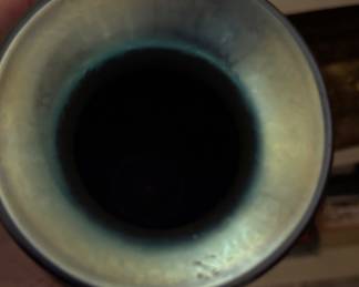 Correria Art Glass "Pulled Feather," Vase Style VMUI-14.7719. Photo 2 of 3.