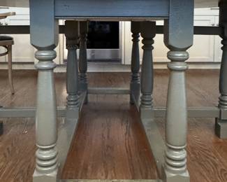 Custom Painted Domicile Drop-Leaf, Gate-Leg Dining Table. Measures 64" D x 29.5" H with 28.5" Inch Clearance. Photo 4 of 4.