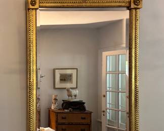 Antique Italian Gilt Mirror. Measures 27" W x 53" H. Photo 1 of 2.