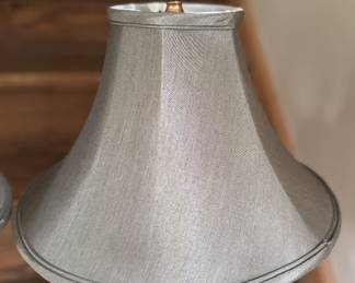 Pair of Ethan Allen Empire Style Table Lamps with Silk Shades. Each Measures 34" H. Photo 2 of 4.