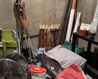 Croquet Set, Snow Shoes & Poles. 