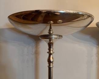 Pair of Silver Torchiere Floor Lamps. Each Measures 64" H. Photo 2 of 2.