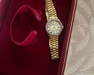 Ladies Rolex watch with diamond Bezel and original case