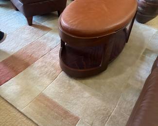 Leather top Coffee Table, Beautiful Area Rug