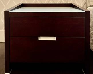 (2) Drawer Nightstand with Glass Top