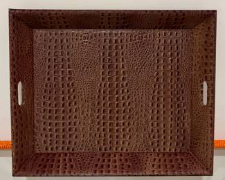 Faux Leather Serving Tray