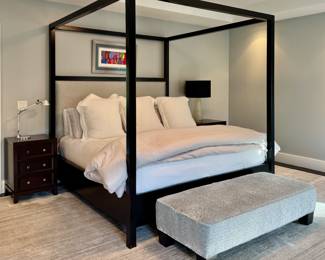 Upholstered King 4 Poster Bed