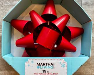 (2) Martha Living Red Rolled Metal Bow