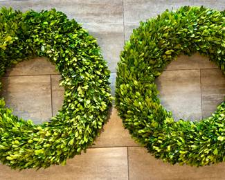 (2) Faux Boxwood Wreaths