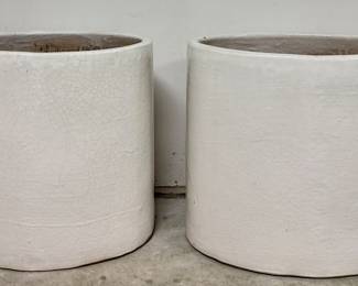 (2) Oversized Cylinder Planters