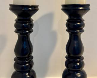(2) Cast Iron Candlesticks