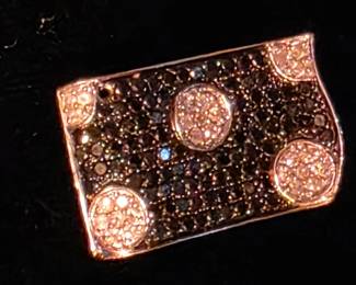 Custom made 14K pendant with Black Diamonds