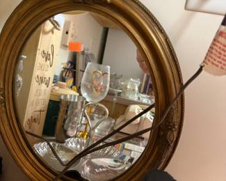 Antique oval mirror