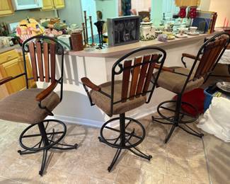 3 nice heavy duty swivel barstools from Douglas Furniture.