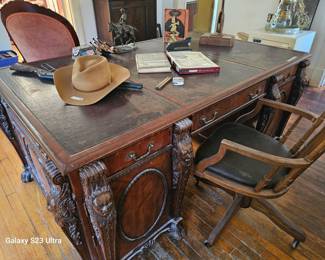 Impressive , carved desk