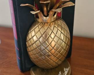 Brass pineapple bookends 