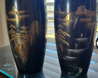 Metal Asian vases