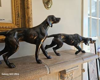 Stunning bronze dogs