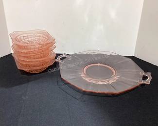 Pink depression glass
