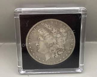 1884 Morgan silver dollar