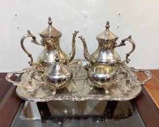 Silverplate tea set