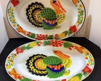 Enamel turkey platters