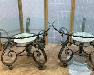 Glass top end tables