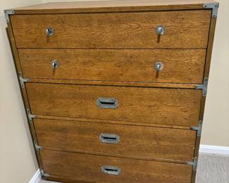 Vintage Bernhardt campaign  chest of drawers