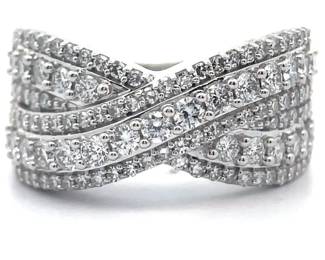 NEW! 1.50 Carat Diamond Multi-Row Crossover Ring