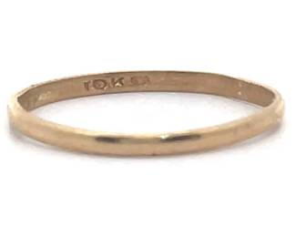 Slim Stacking Knuckle Band in Yellow Gold; Lightweight Above the Knuckle Ring