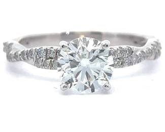 NEW! 1.47 Carat Natural Diamond Pavé Entwined Ring in 14k White Gold