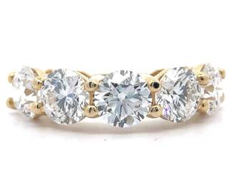 4 Carat Diamond Five-Stone Ring in 14k Yellow Gold