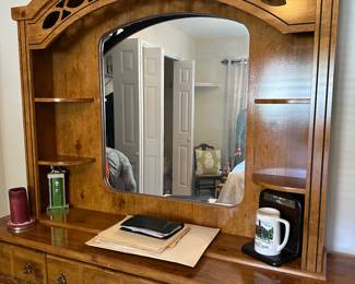 #28 - $210 - Pine dresser 5 drawers & 2 doors 62Wx16Dx74
