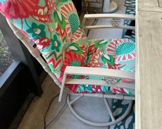 #18 - $120 - 4 armchairs swivel & rocking with cushions
